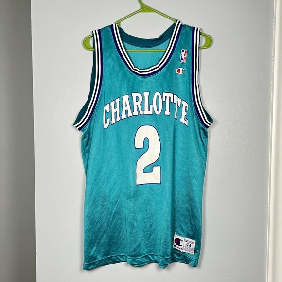 Vintage Charlotte Hornets Jersey Larry Johnson - Picture 1 of 6
